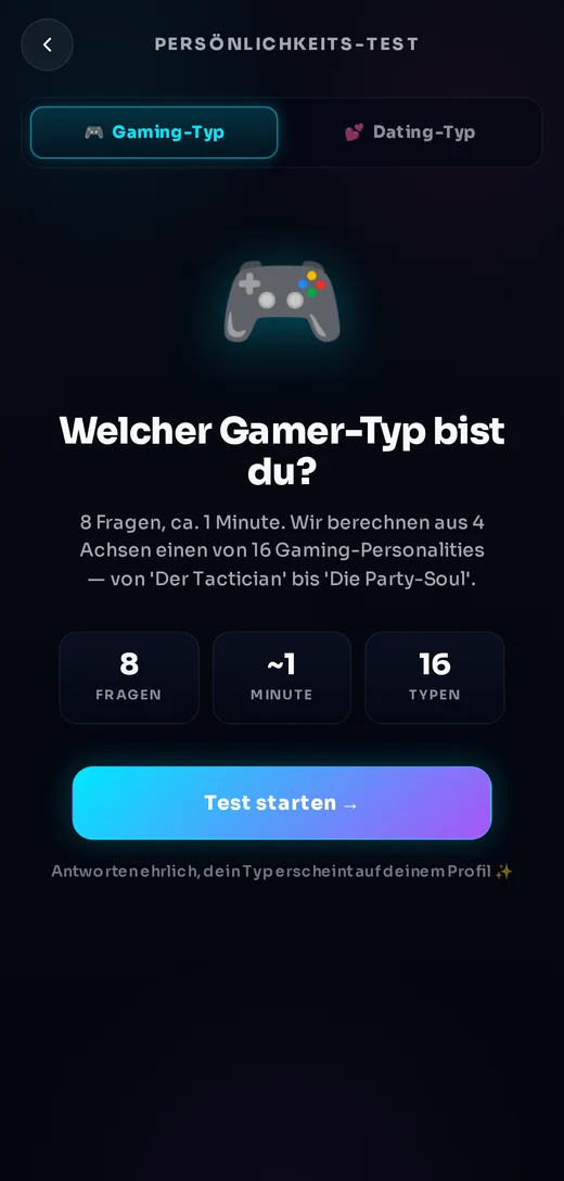 Cupidot — Gamer-Typ-Test
