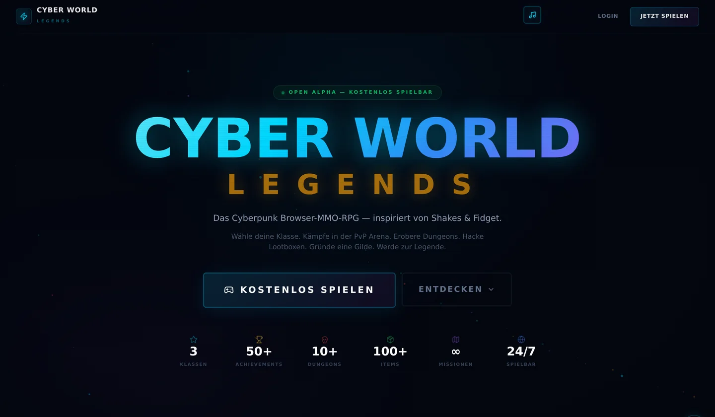 Cyber World Legends — Startseite